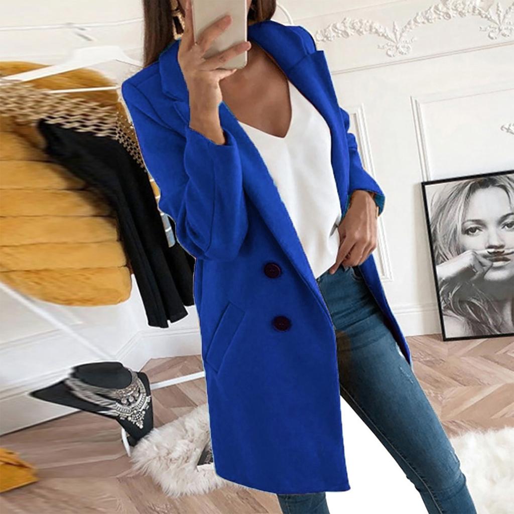 Женское элегантное смешанное пальто из искусственной шерсти, тонкое длинное пальто, верхняя одежда, куртка