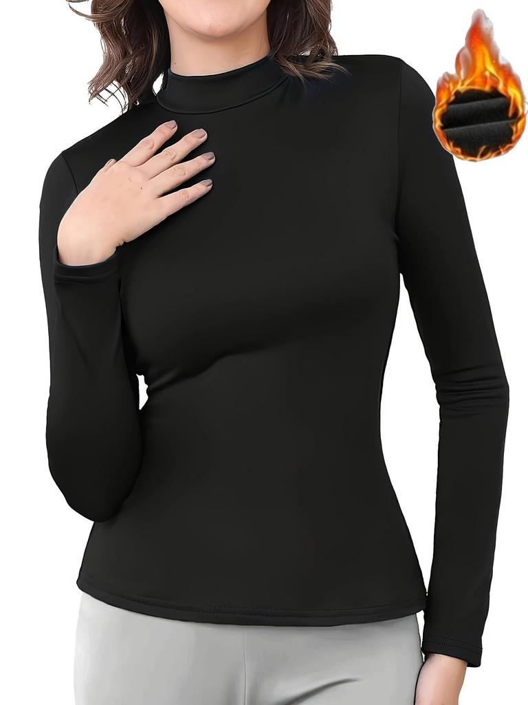 Женский бархатный базовый слой для трансграничной торговли: Удобный теплый топ с длинным рукавом для осени/зимы