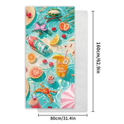 Коллекция размеров, быстросохнущее двустороннее велюровое пляжное полотенце, портативное спортивное полотенце, банное полотенце с принтом