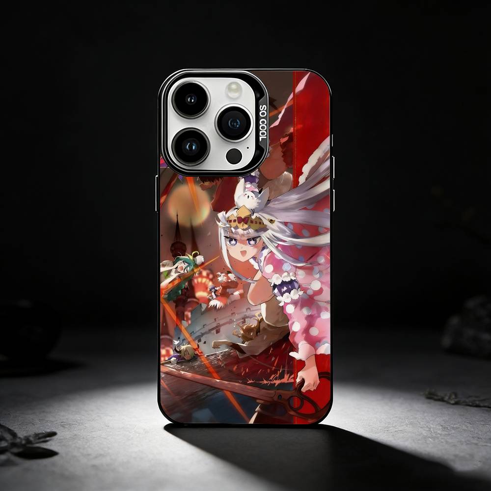 Sleepy Demon C-Castle Phone Case For iPhone 17,16,15,14,13,12,11 Plus,Pro Max,XS,Colored silver phone case