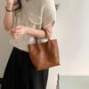 Textualized Soft Cowhide Bag Tote Bag Minimalist Hand Carry Wings Bag Genuine Leather Small Bag Women's Crossbody Bag