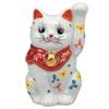 Kutani Ware Celebrating Business Prosperity and Good Left Size Small Maneki-neko Figurine, Fortune, Handed, 8.8cm Tall, 2.8, Flower, K9-1554