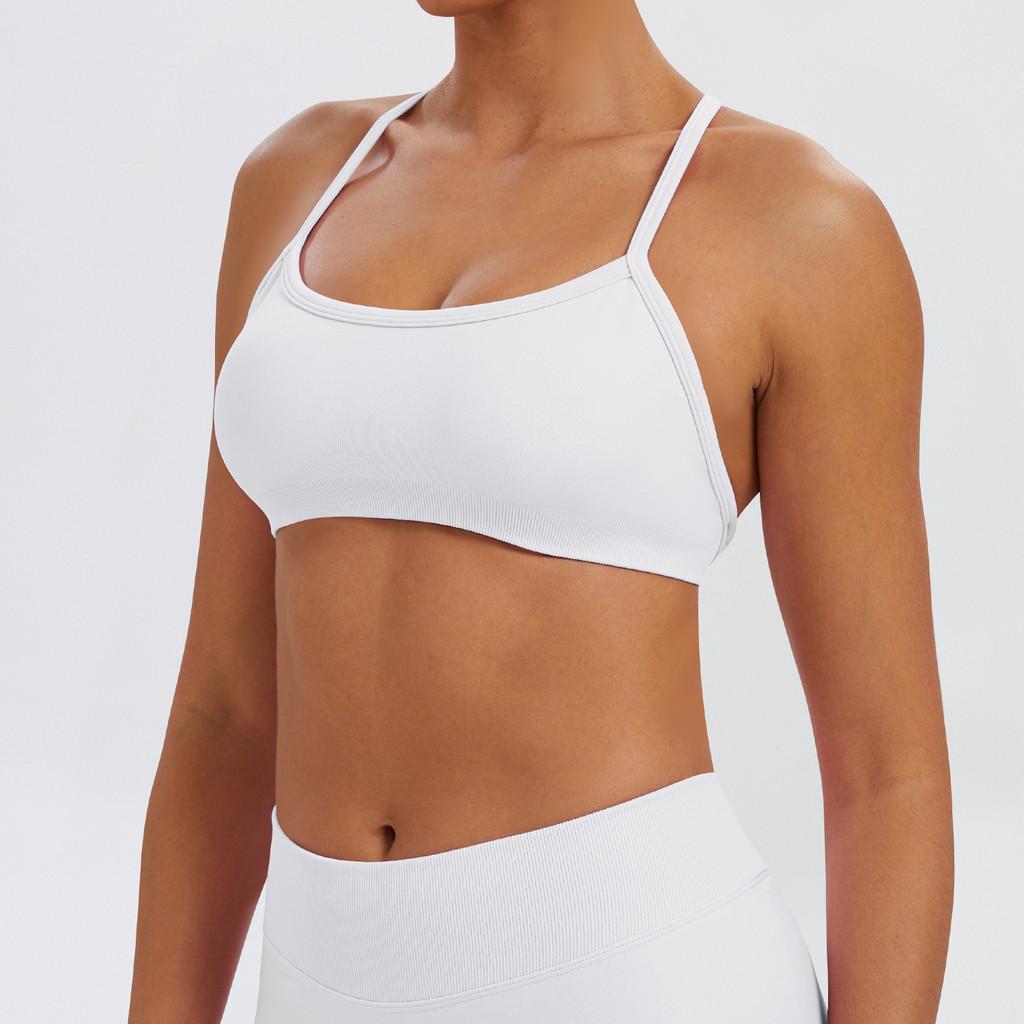 Seamless Highstretch Yoga Bra With Removable Straps For Fitness And Workout Enthusiasts