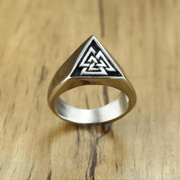 Треугольное кольцо с печаткой викингов для мужчин, кольца Valknut Viking, скандинавские украшения Wikinger, норвежские украшения