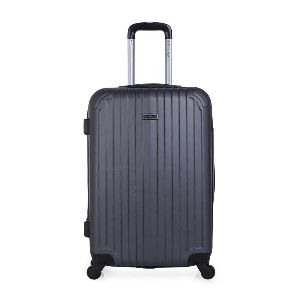 Жесткий дорожный чемодан на колесиках ITACA, цвет 4 колеса, 66 см, средний пластик. Прочный, расширяемый, прочный и легкий. Студенты и специалисты T71560