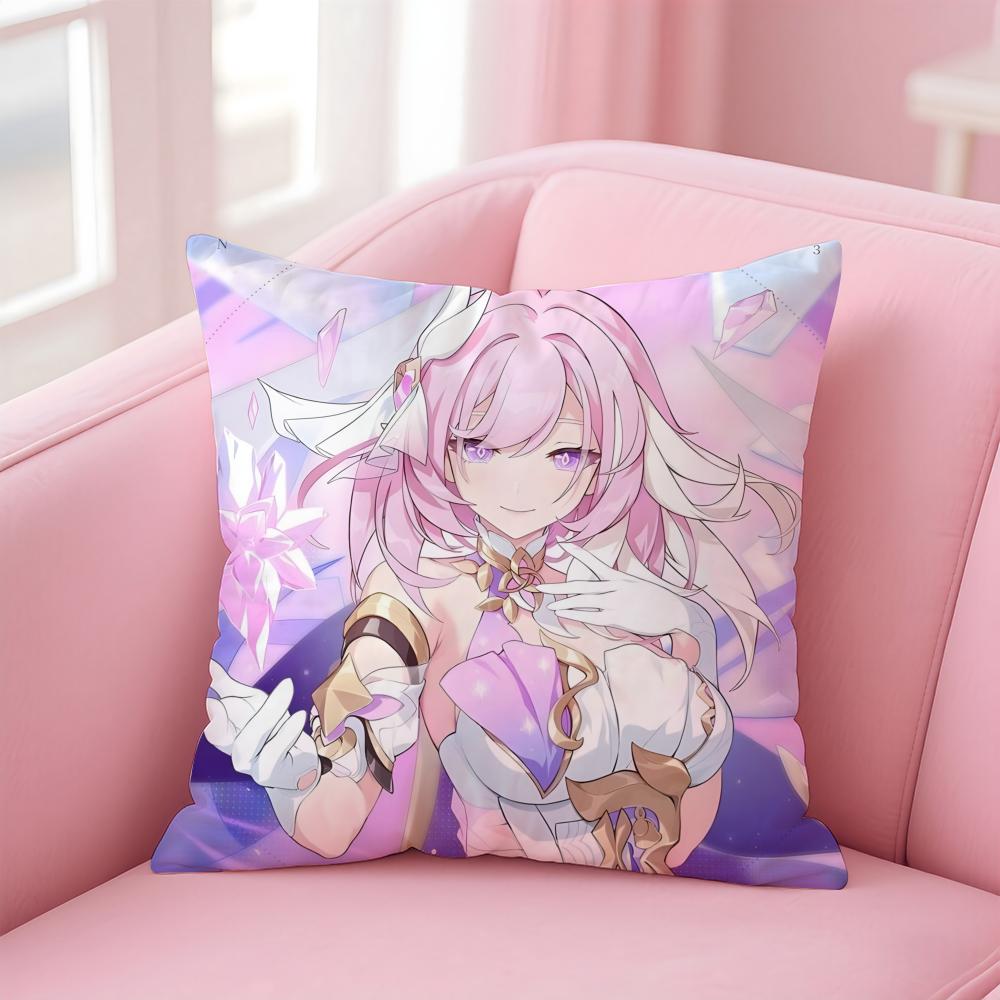 Honkai Impact 3rd Cushion Cover Pillow Case Soft Friendly Fabric Concealed Zipper