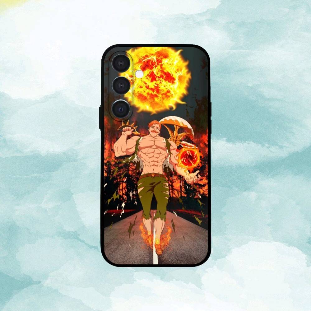 Мультяшный чехол для телефона E-Escanor Sun для Samsung A73,72,71,A52,51,40,41,A22,A32,31,A13, Мягкий черный корпус