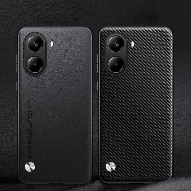 Чехол из углеродного волокна и кожи для POCO X7 Pro, матовый силиконовый противоударный бампер, чехлы для POCO X7 X7Pro Redmi Turbo4