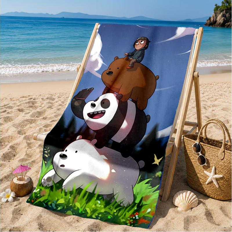 Nightly Friends bears Adventure Beach Towel, Microfiber Beach Towel, Perfect For Pool, Beach, Travel, Home Decor Beach Party Fan gifts