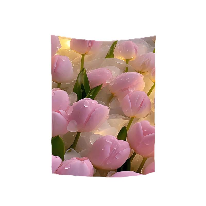 Цветочная подвесная ткань Роза Украшение Картина Комната Подвесное одеяло Спальня Стена Ткань Ins Романтическое украшение Фон Ткань
