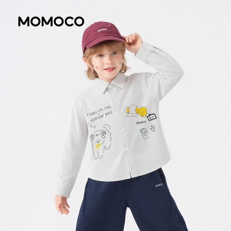 Полосатая повседневная рубашка для мальчиков MOMOCO