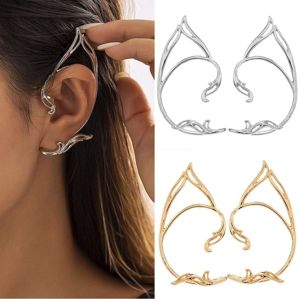 Zinc Zinc Alloy Elf Ear Clip Ear Cuff Cat Ear Hollow Ear Clips Sweet Halloween