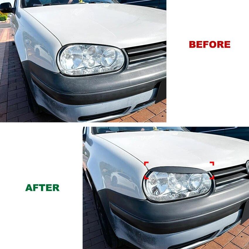 2 шт., веки, передние фары, брови, крышка, накладка, наклейка для Volkswagen VW Golf4 Golf MK4 1998-2004, автомобильные аксессуары