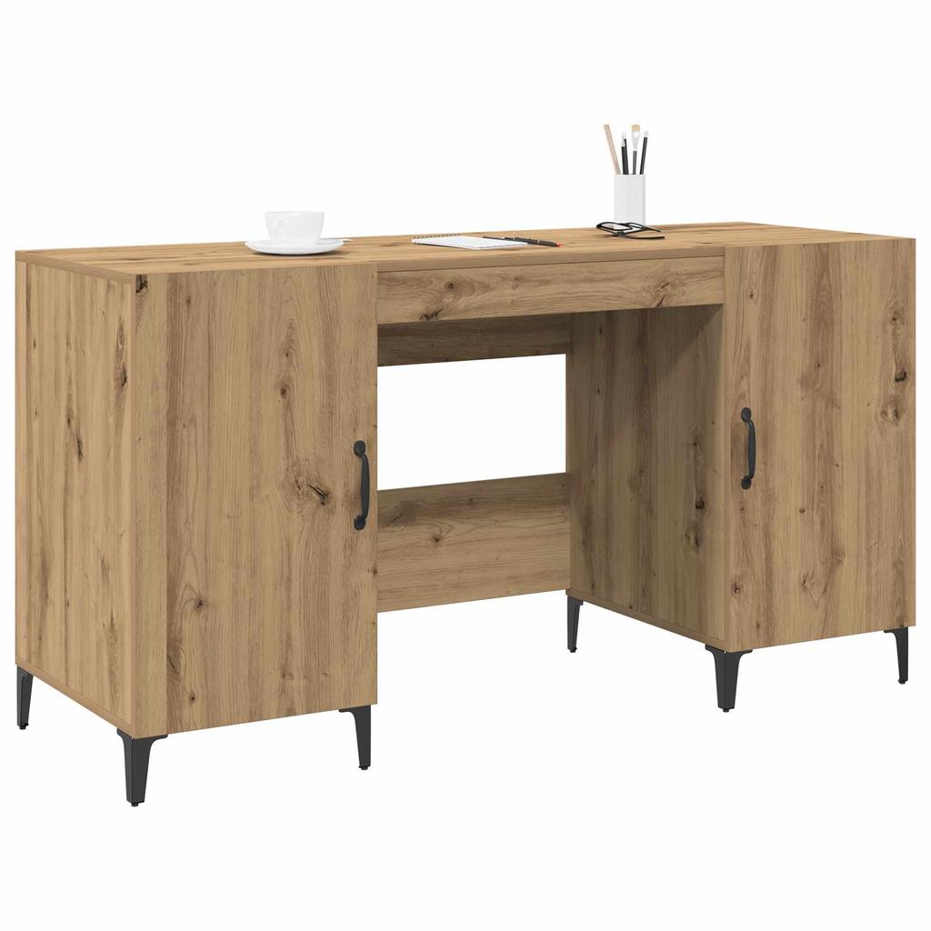 Desk Rustic Oak Design 140 x 50 x 75 cm Engineered Wood