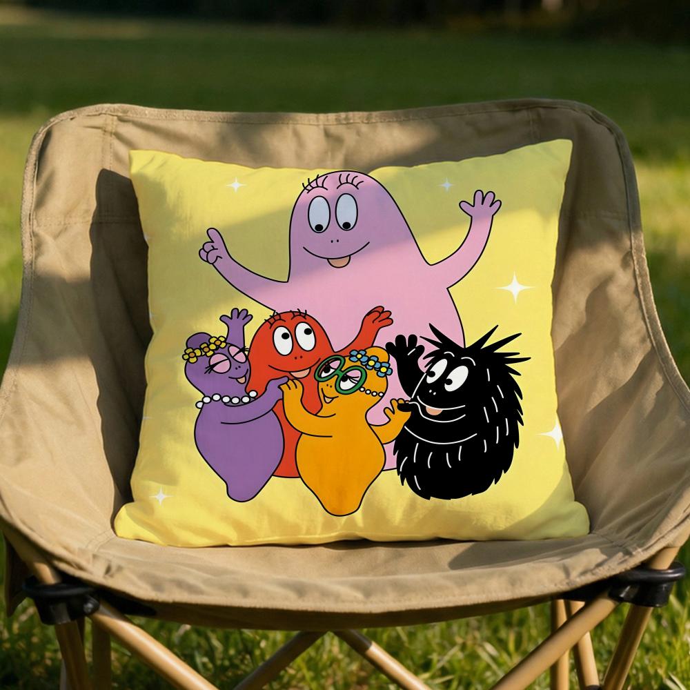 Cartoon BBarbapapa Cushion Cover Soft Reversible Durable Pillow Cover MultiScene Use for Home Car Daily Comfort