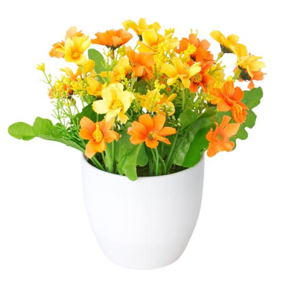 Имитация бонсай астры офисный декор для рабочего стола пластиковый красочный свежий искусственный цветок в горшке для вечеринок