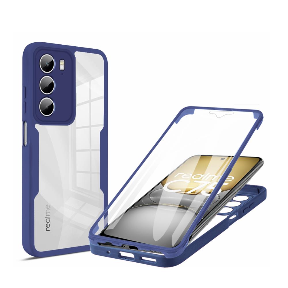 Чехол 360 градусов для Realme C71 C75 C85 14T 8 9 14 15 Pro Plus 5G 6 C21Y C25Y Note 70 Со встроенной защитой экрана Полное покрытие корпуса