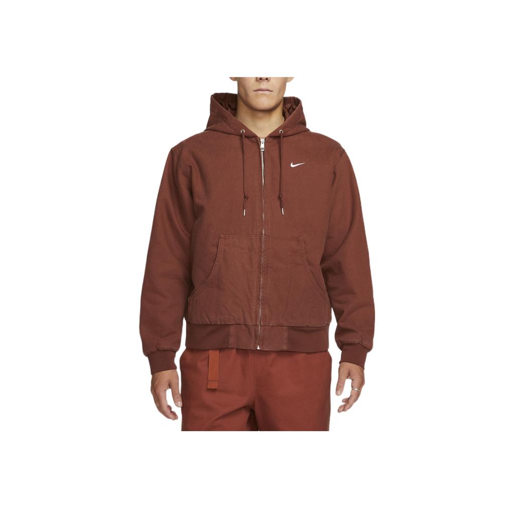 Nike Куртка с капюшоном и застежкой-молнией с логотипом, однотонная, мужская, коричневая DQ5173-217