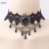 Хэллоуин Женщины Девушка Ретро Готический Панк Стиль Ожерелье Браслеты Черное Кружево Шеи Цепи Воротник Заявление Колье Викторианский Стимпанк Ювелирные Изделия