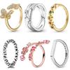 925 Sterling Silver Ring Butterfly Infinity Stones Peach Blossom Logo Stacking Triple Band Ring For Women Gift Fashion Jewelry