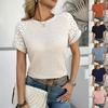 Дышащая Удобная Женская Повседневная Футболка с Круглым Вырезом и Коротким Рукавом для Весны и Лета