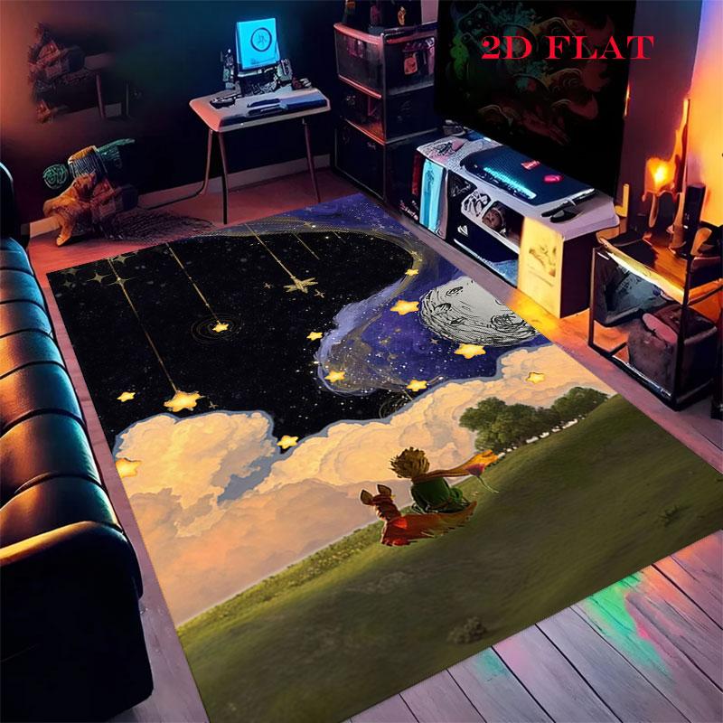 Little Prince Dew Carpet Rug for Living Room Bedroom Home Sofa Decoration,Kids play Nonslip Floor Mat