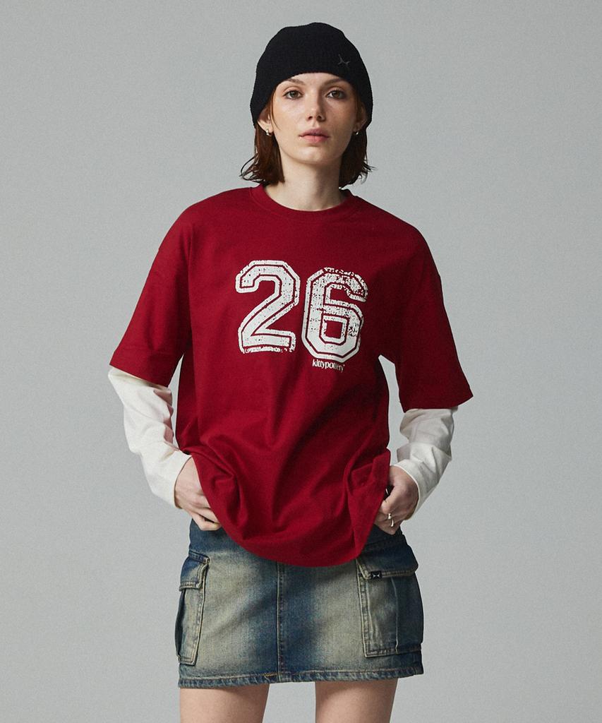 KITTY POTTERY 26 Layered T-Shirt Charcoal