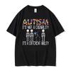Autistic Funny Skeleton Meme Graphic T Shirt Men Fashion Gothic Retro T Shirts Male O-Neck Oversized Short Sleeve T-shirt Unisex