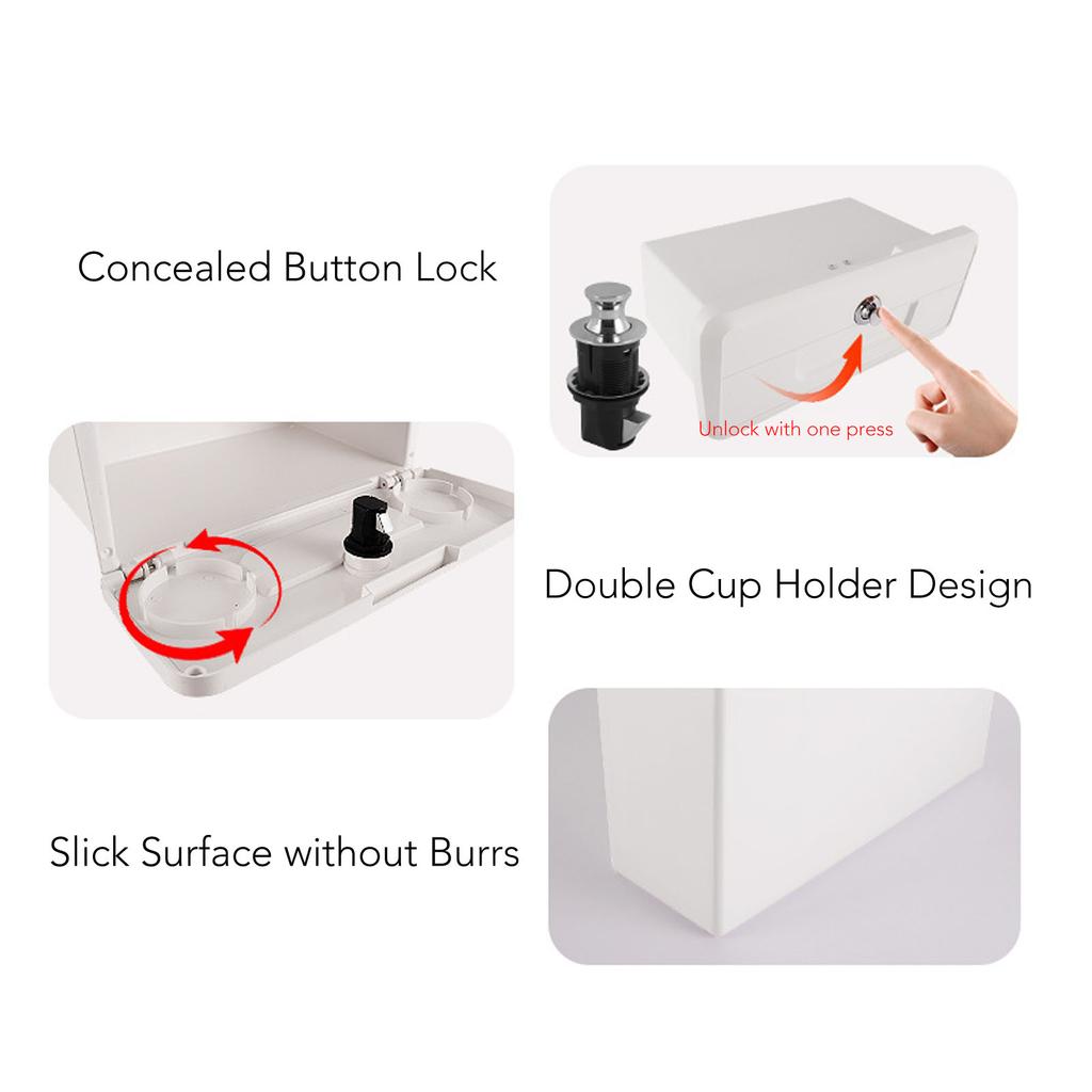 1Pc Boat Storage Box Multifunctional Cup Holder Design Rain Proof Sealing Yacht Dock Glove Box with Concealed Button Lock