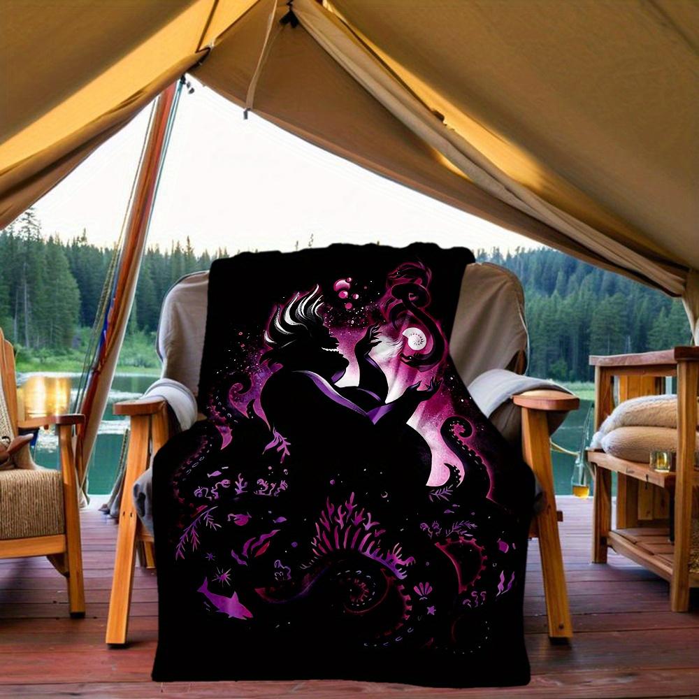 1pc, Disney Villains Ursula Cartoon Character Blanket Cute Soft Throw for Outdoor Blankets, Perfect