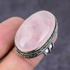 Rose Quartz Gemstone 925 Sterling Silver Gift Jewelry Ring Size 7.5