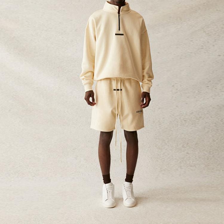 Fear of God Essentials Шорты свитшоты SS21 Унисекс Низ Кремовый Крем FOG-SS21-566