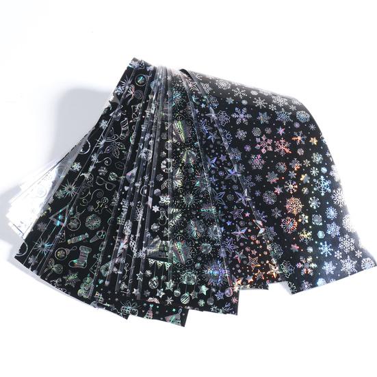 10Pcs Christmas Nail Foil Stickers Snowflake Pattern Nail Design Manicure Nail Art Transfer Sticker