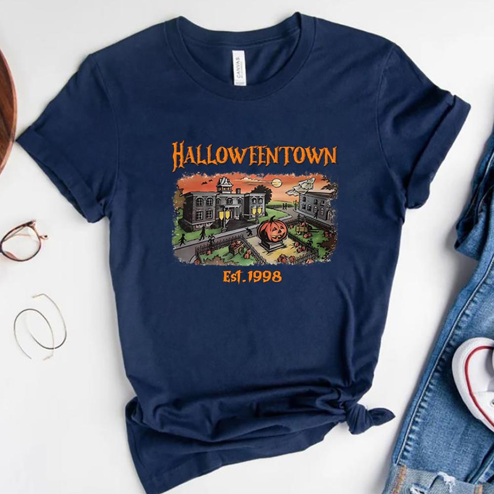 Halloweentown Est 1998 Tshirt Halloweentown University Shirt Halloween Party Tees Fall Pumpkin Graphic Tee Retro Halloween Tops