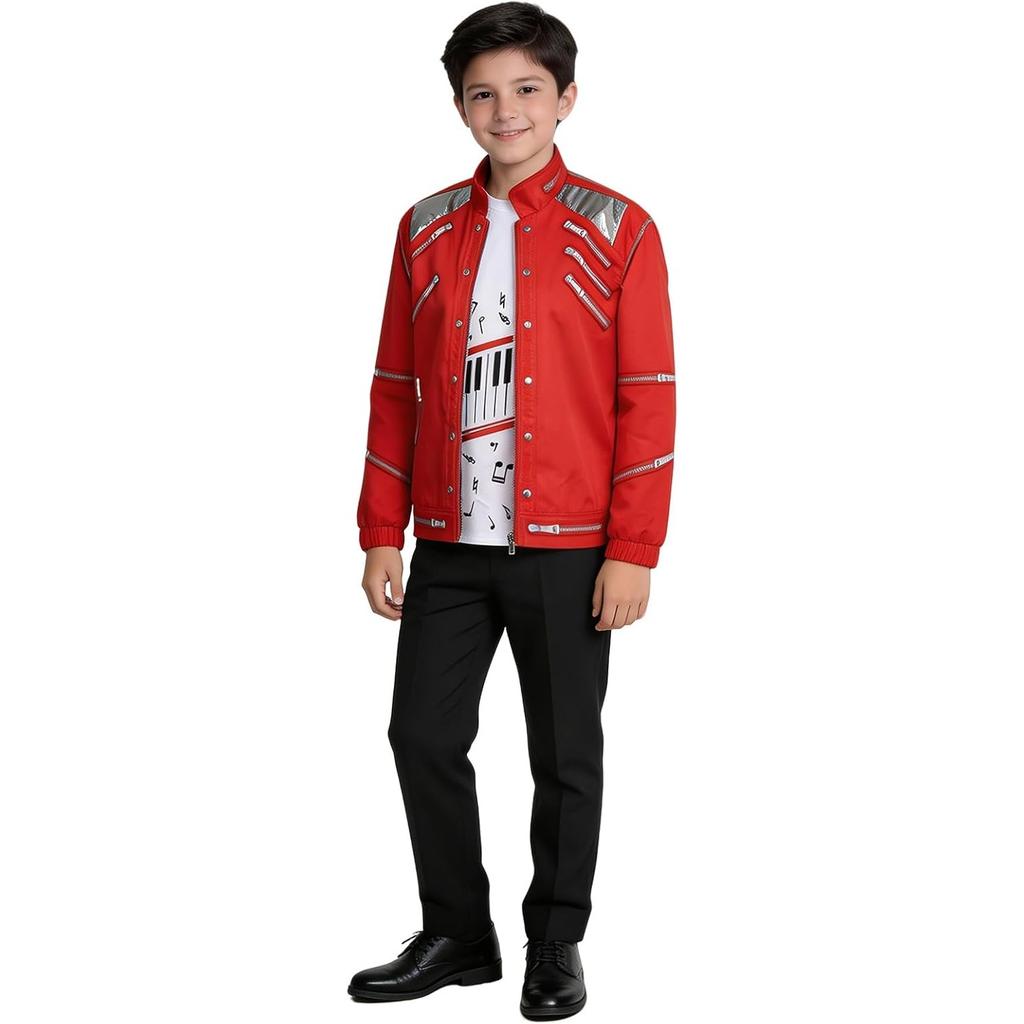 Kids Dance Star Costume Boys 80s 90s Pop King 3D Prints Jacket Shirt Pants Outfit Birthday Party Cosplay
