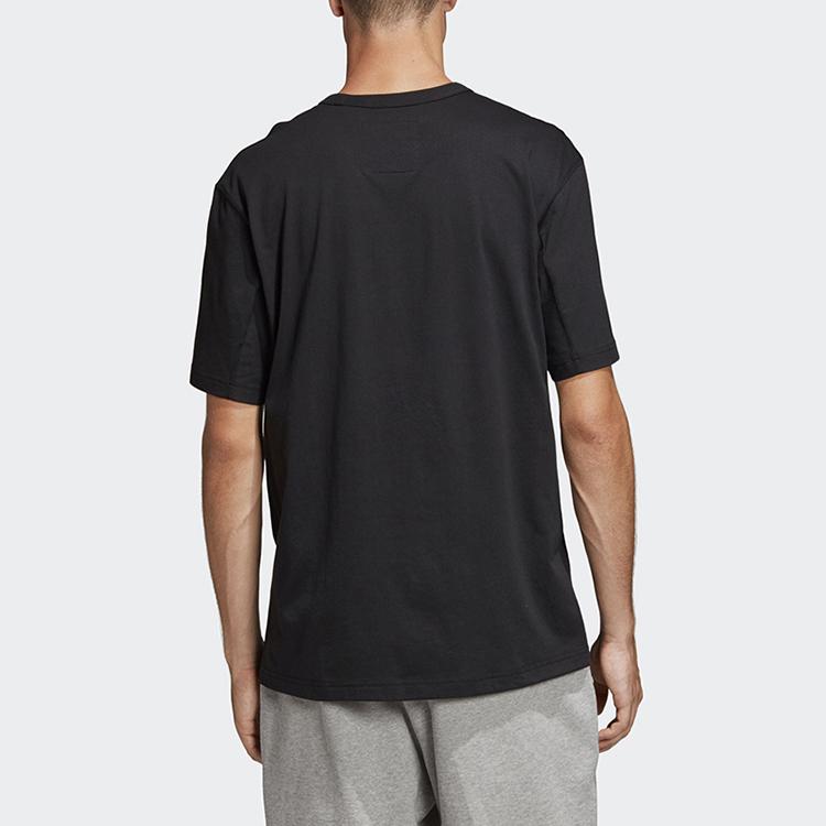 Adidas Originals Trefoil Print Logo Short Sleeve T-Shirt Men Tops Black DV1922