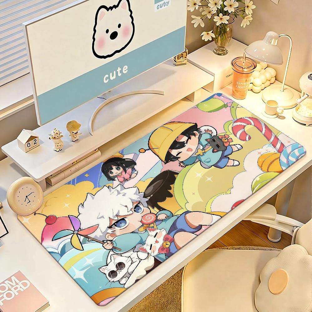 Anime L-link Click Cartoon Cute Mouse Pad Anti Slip Rubber Edge Locked Thickened Laptop Gaming Desk Mat