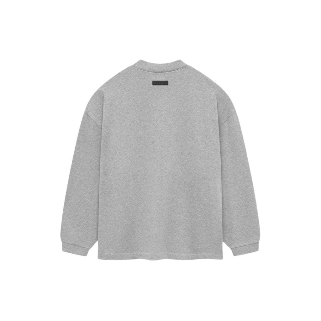 Fear of God Essentials Тяжелая футболка с длинным рукавом Светло-серая Мужские Топы 125SP242016F