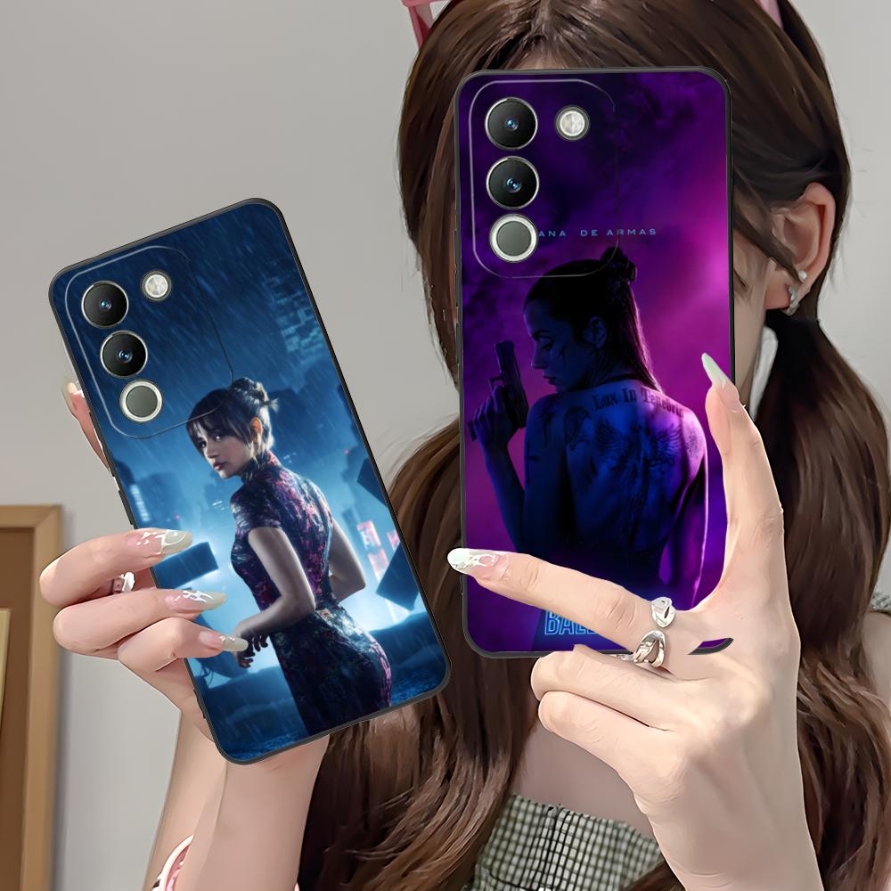 Матовый чехол из ТПУ с изображением Аны де Армас для мобильного телефона VIVO Y77 76 75 74 73 72 58 56 55 51 50 38 36 Y19 Y18 Y03 Y01 5G Разноцветный чехол