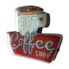 Coffee Shop Embossed Metal Sign Coffee Bar Vintage Decor Sign with LED Lights Metal Wall Decorations for Cafe Bar