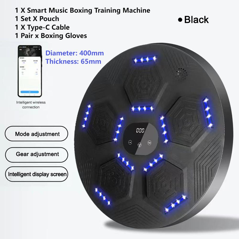 New LED Music Boxing Machine Bluetooth Smart Electronic Music Training Targets Wall Hanging Sandbag with Gloves for Kid Adults