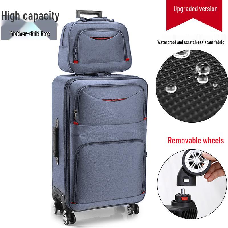 «Чемодан на колесах большой вместимости из ткани Оксфорд с универсальными колесами и замком с паролем для мужчин и женщин»