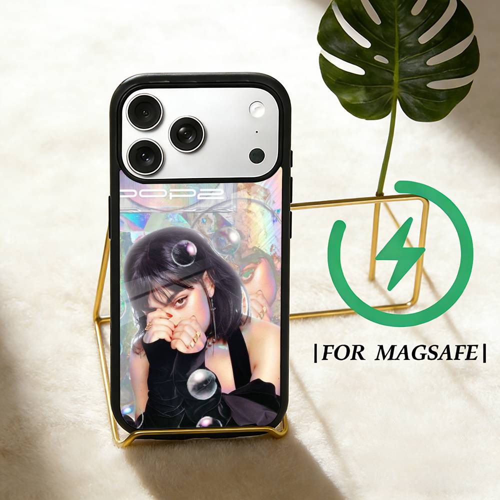 Чехол для телефона Singer C-Charli xcx для iPhone 17 16 15 14 13 12 Pro Max Plus для Magsafe Зеркальный Беспроводной Магнитный Чехол