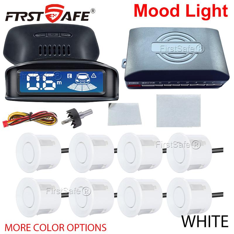 LED display reverse radar, 8 sensors, radar detection system, backlight display, voice prompts make reversing easier
