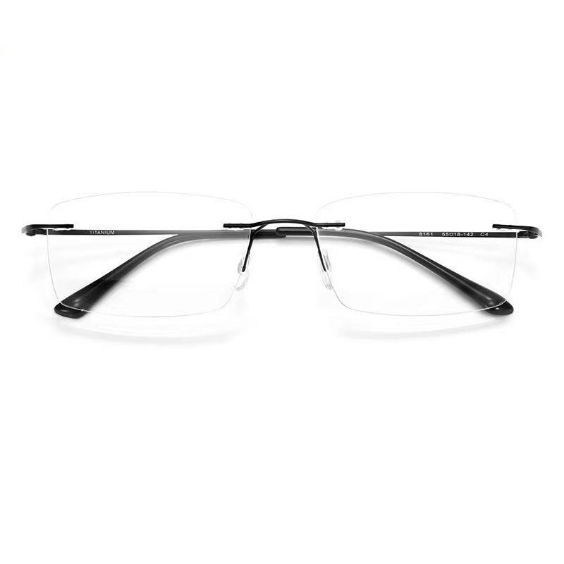 Frameless Cut Edge Reading Glasses, Anti Blue Light Glasses, Men's Middle-aged and Elderly Anti Fatigue Reading Glasses