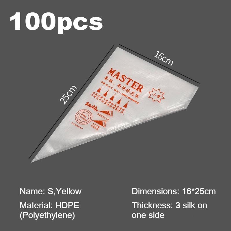 100/50 ШТ. Одноразовый кондитерский мешок для украшения торта кремом, мешок для выдавливания глазури, аксессуары для выпечки тортов DGGJ02