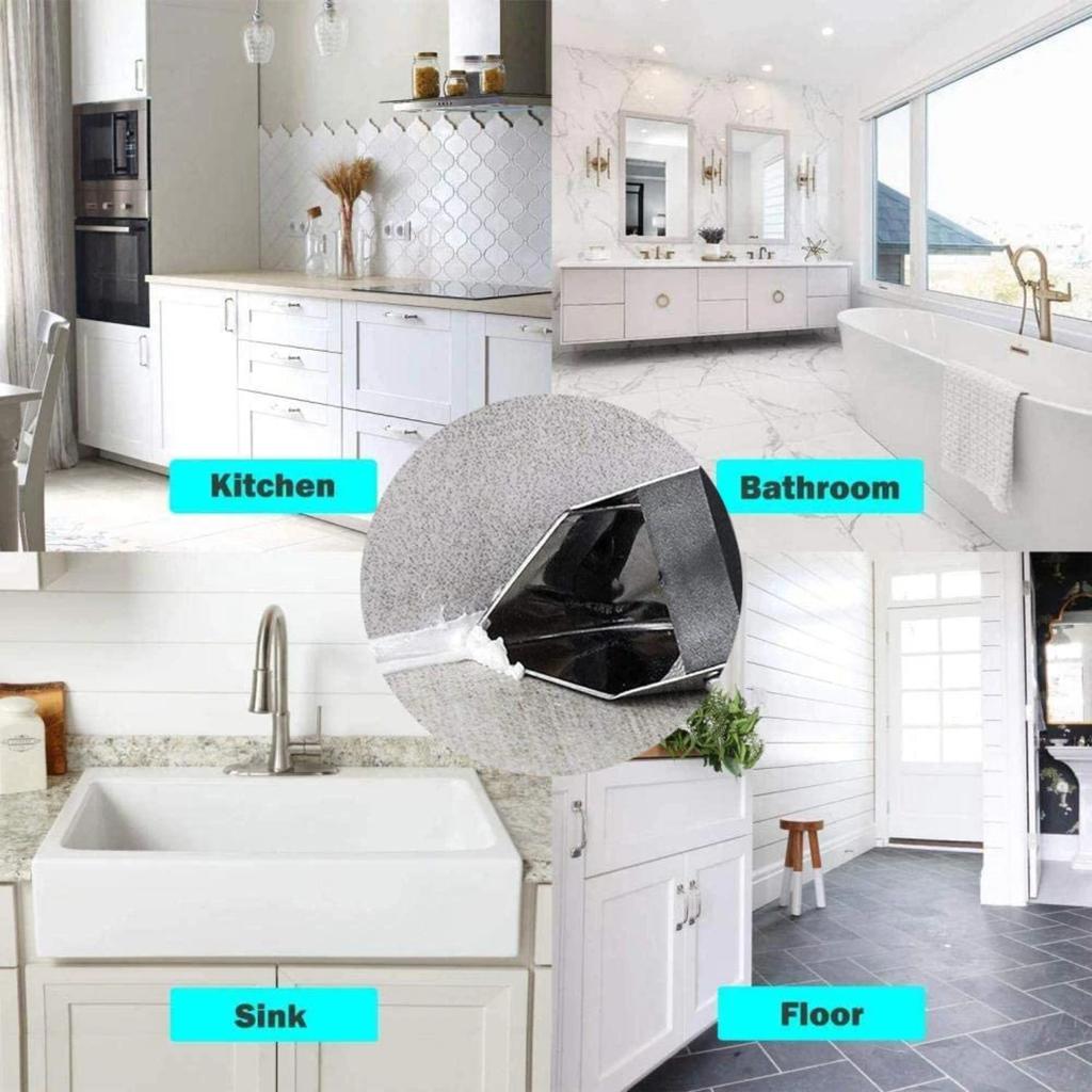 8pcs/set 3 In 1 Silicone Caulking Tools Silicone Trowel Residue Scraper Kitchen Bathroom Wall Floor Tile Sink