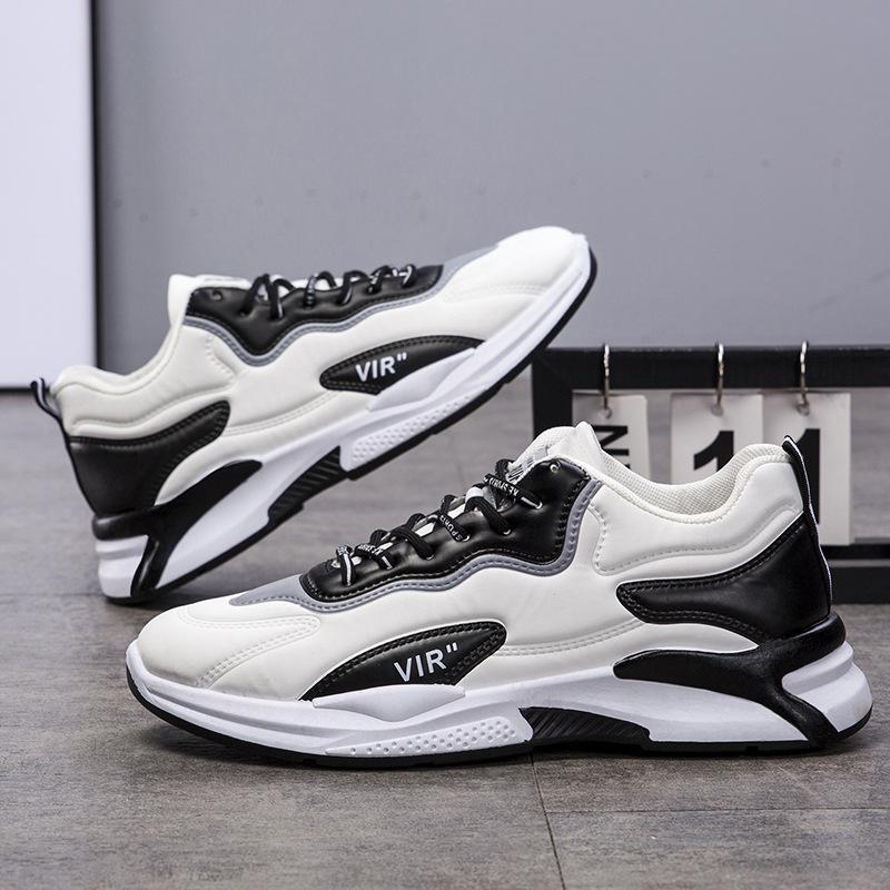 2024 Мужские одинарные туфли Новые модные повседневные простые кроссовки для бега на открытом воздухе с толстой подошвой, подходящие по цвету туфли для мужчин, осеннее время