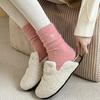 Женские пушистые носки Милые вышитые носки с бантом Толстые носки Пушистые теплые уютные носки для девочек Зимние домашние для отдыха сна
