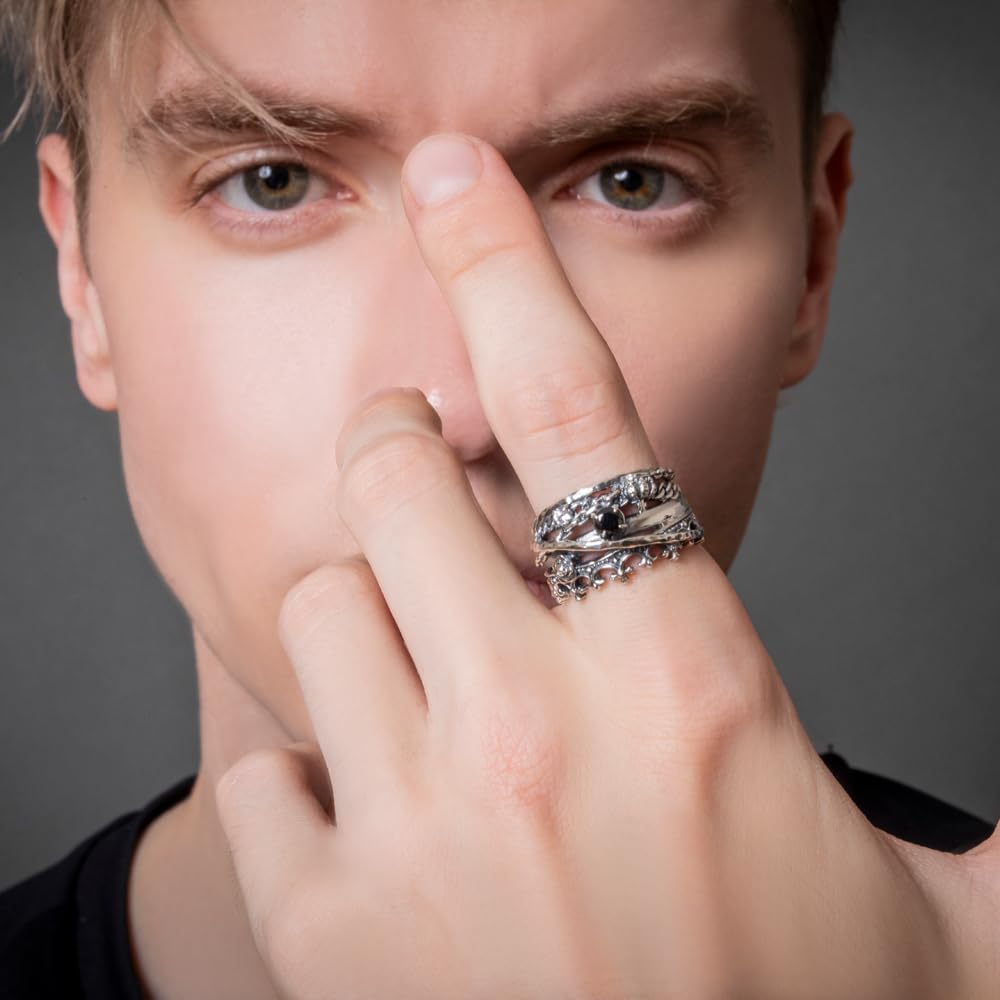 Artemis Kings Mixed Layered Ring for Sizes AKR0070ME Men, 15-21,